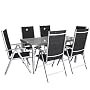Gartengarnitur Alu Glastisch Hochlehner Silber/Sat&hellip von Multistore 2002