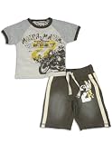 Mish - Infant Boys Short Sleeve Short Set, Beige, Brown (Size 18Months)