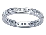0.95 cts Round Diamonds Eternity Band - Platinum, 14kt White or Yellow Gold