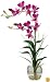 Nearly Natural 1135-PP Dendrobium with Glass Vase Silk Flower Arrangement, Purple