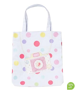 Spot Print Canvas Shopper