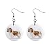 Chow Chow Dog Pet Lover Jewelry Button Earrings 13018519