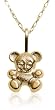 14k Yellow Gold Children's Teddy Bear Pendant, 15"