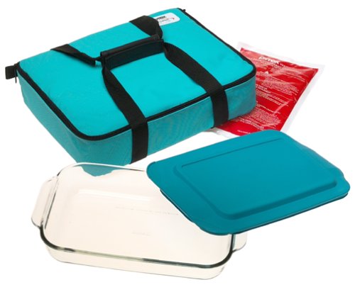 Pyrex 4-Piece Oblong Portables Set Turquoise