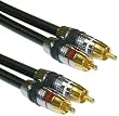 Premium Grade 24K Gold Stereo RCA Cable, Red & White, 3 ft