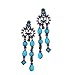 Silver Tone Aqua Blue Chandelier Dangle Earrings