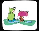 Mouse Pad with man, hunting, human, body, walking, individuals, individual, persons, wildlife, humans, umbrella, people, rain, person, dog, hunter