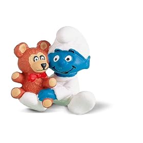 Schleich 20205 - I Puffi, Neonato con orsacchiotto