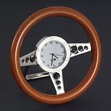 STEERING WHEEL CLOCK – WOOD STEERING WHEEL CLOCK – Clock
