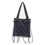 Purple Satin Gothic Lolita Flower Ribbon Lace Purse