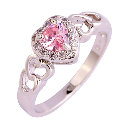 Psiroy Women's 925 Sterling Silver 1cttw Pink Topaz Filled Ring