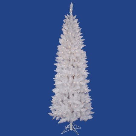 Pre-Lit 5' x 25" Pencil Dura-Lit Artificial Christmas Tree, Sparkle White, Clear Lights | Dura-Lit Lights Utilizes Microchips Artificial Christmas Tree