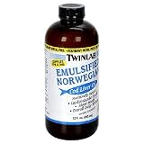 TwinLab Cod Liver Oil, Emulsified Norwegian, Orange, 12 Ounces (Pack of 3)