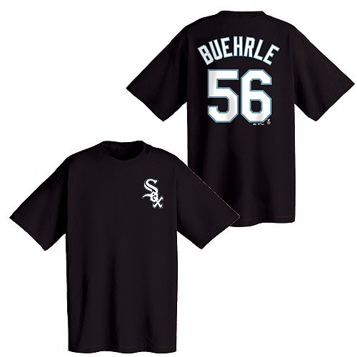 Chicago White Sox Mark Buehrle Player Name & Number T-Shirt by Majestic Athletic - Black Large