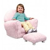 KidKraft Upholstered Rocker w/Ottoman - Pink Chenille