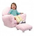 KidKraft Upholstered Rocker w/Ottoman - Pink Chenille