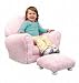 KidKraft Upholstered Rocker w/Ottoman - Pink Chenille