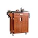 Kitchen & Housewares : Cart with Stainless Steel Top– Antique Oak