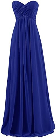 yan qiong Women's Sweetheart Bridesmaid Long Evening Gown Royal Blue L
