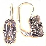 Sterling Edwardian Style Filgree Cubic Zirconia Earrings