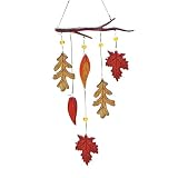 Kathy Hatch Fall Leaves Ceramic Chime - Multicolor