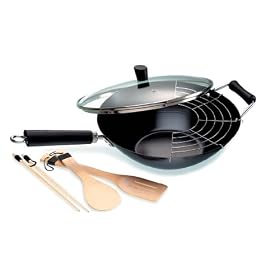 Ken Hom Tao 32cm Non Stick Carbon Steel - 6 Piece Set