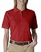 UltraClub Women's Whisper Pique Polo Shirt, Red, Medium