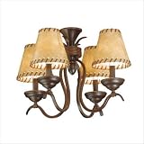 Yellowstone Indoor - 4 Light Rustic Chandelier Lighting Fixture or Ceiling Fan Kit - Bronze - B2420