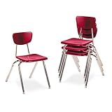 3000 Series Classroom Chairs, 18in Seat Height, Red, Four/carton