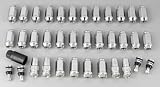 Gorilla Automotive Products 76845: Lug Nuts, Conical Seat, Bulge, 14mm x 1.50 RH, Closed End, Locking, Chrome Plated Steel, Set of 32