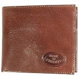 Robe di Firenze Compact Leather Billfold Wallet Dark Brown