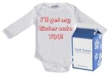 Spoilt Rotten - I'll Get My Sister Onto You! Babygrow / Bodysuit Funny Slogan 100% Organic Sizes 6-12 months WHITE/BLACK + in funky Milk Carton