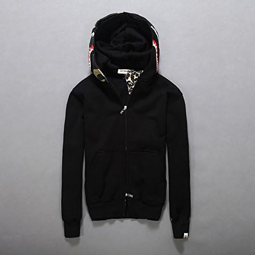 AMU Men's Fashion Camo Casual Hip-Hop Funny Devil Shark Coat