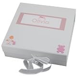from Baby Gift Gallery Ltd Pink Bow Personalised Baby Keepsake Box - Christening Gift/Baby Gift/1st Birthday Gift (Model SKBG)