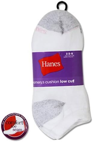 Hanes Women's Cushion Low Cut Socks-3 Pair Pack
