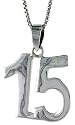 3/4' (18 mm) Sterling Silver Number "15" Pendant
