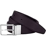 Alfred Dunhill Facet Edge Grained Oxblood / Black Reversible Leather Belt