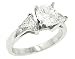 Engagement Ring with 2 Trillion Diamonds.50ct (CZ ctr)