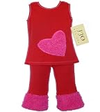 JoJo Designs 2 Piece Heart Baby Girl Outfit, 18 to 24 Months