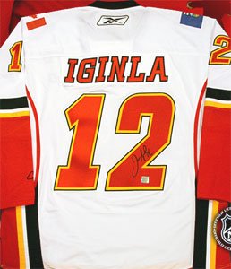 Jarome Iginla Signed Calgary Flames White Reebok Premier Jersey