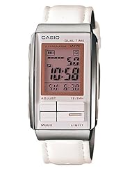 Casio #LA201WBL-7A Womens Futurist Leather Band Alarm Chronograph Digital Watch