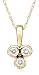 14k Yellow Gold Milgrain 3-Stone Diamond Bezel Set Pendant (.09 cttw, J Color, I2 Clarity), 18