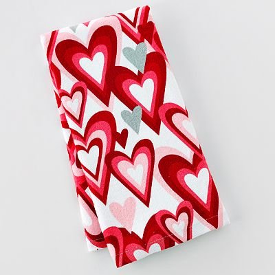 Happy Valentine's Day Kitchen Hand Towel - Hearts