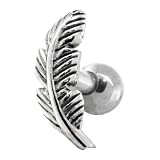 RIGHT EAR - Nature Leaf Sterling Silver Cartilage Piercing Earring Stud