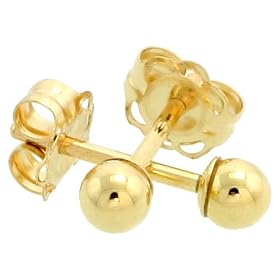 14k Yellow Gold 3mm Ball Stud Earrings