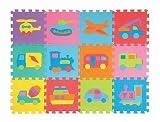 キッズパズルマット(12枚セット)のりもの　 67903