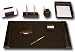Walnut and Genuine Top-grain Leather 8-piece Desk Accessory Set