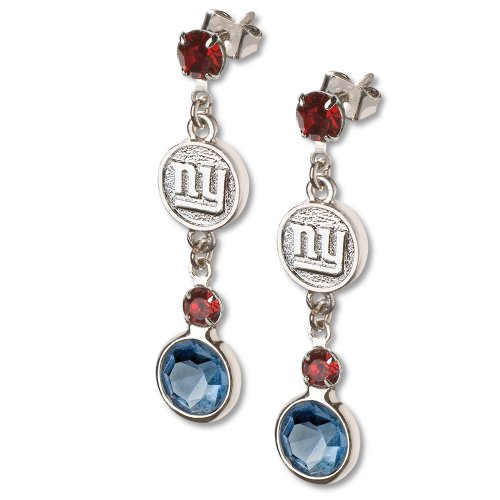 New York Giants Crystal Logo Earrings