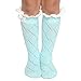 FAYBOX Lace Ruffles Buttons Hollow Kids' Girl Boot Socks Knit Leg Warmers
