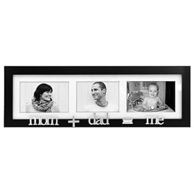 Malden 4114-30 4x6/3x5 -Inch Mom+Dad=Me Wall Sentiment 3 Opening Collage Frames